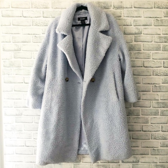 DKNY Faux Fur Coat, blue - Picture 2 of 4